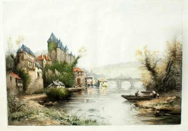 Josselin, La Riviere Et Le Chateau - view 1