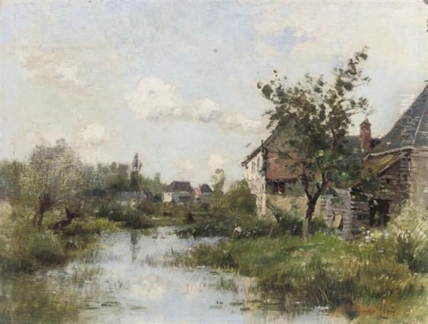 Fishing At The Village Pond - view 1