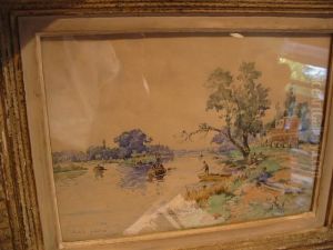 Aquarelle Localisee Ponthoise Et Datee 4 Aout 33 Sbd, 24 X 34