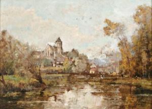Village De Campagne Au Bord D'uneriviere