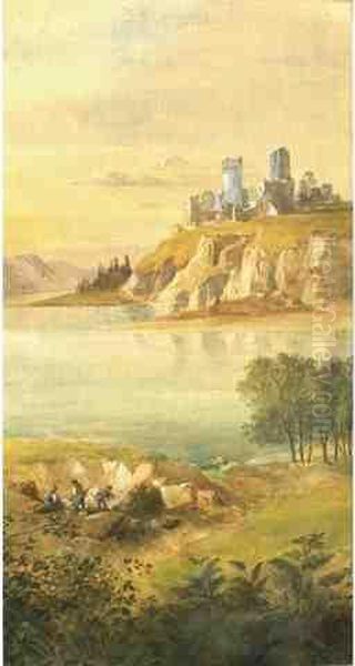 Le Grand Lac Aupres Du Chateau En Ruines - view 1
