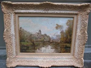 Village De Campagne Au Bord D Une Riviere"