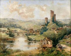 La Vallee De L'aumance, Le Chateau D'estaing (?) by Maurice Levis