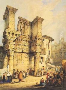 Forum of Nerva, Rome (The Temple of Pallas) by Samuel Prout