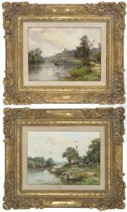 A Gypsy Encampment; Boats On A River