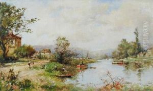 Huile Sur Toile Signee En Bas A Droite, Situation Au Dos