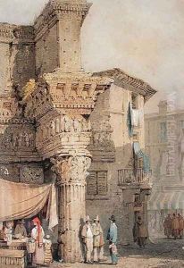 Temple of Pallas, Forum of Nerva, Rome by Samuel Prout