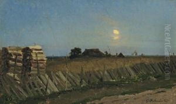 Moonlit Night. Logpiles. - view 1