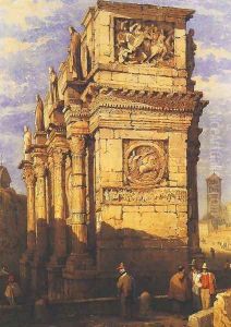 Arch of Constantine, Rome, from the south-east by Samuel Prout