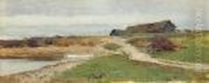 A Farmhouse By A Lake by Isaak Ilyich Levitan