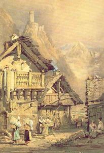 Alpine Village 1824 by Samuel Prout