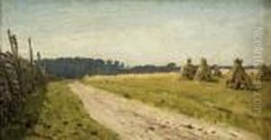 Sheaves By A Country Road by Isaak Ilyich Levitan