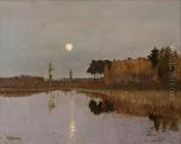 Twilight Over A Forest Lake - view 1