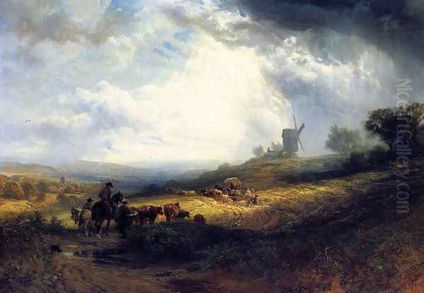 Travellers on a Path in an Extensiive Landscape - view 1