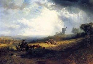 Travellers on a Path in an Extensiive Landscape by Samuel Prout