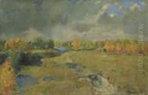 Golden Autumn By The River by Isaak Ilyich Levitan