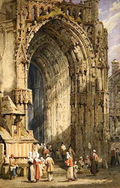 The Porch, Rheims Cathedral, c.1840 - view 1