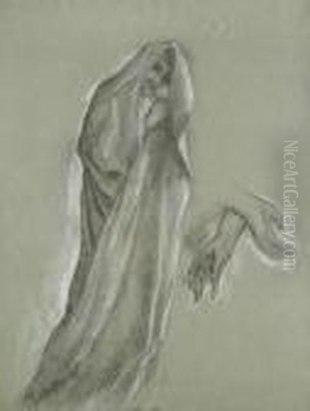Portrait De Femme - Etude De Drape Et Mains - Madame Levy-dhurmer Sur Son Lit De Mort - view 1