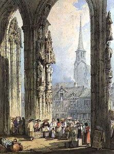 Scene from a Church Porch by Samuel Prout