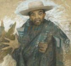 Homme Au Poncho Et A La Cigarette