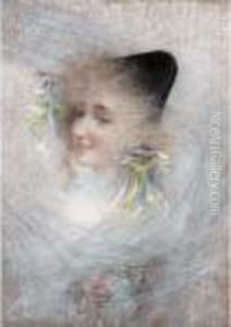 Head Of A Young Beauty by Lucien Levy-Dhurmer