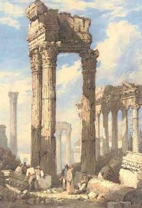 The Temple of Saturn and the Temple of Vespasian, the Forum, Rome by Samuel Prout