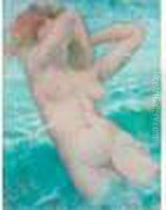 Nu Bleu Dans Les Vagues. by Lucien Levy-Dhurmer