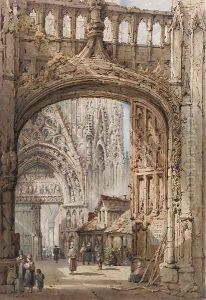 A courtyard scene, France