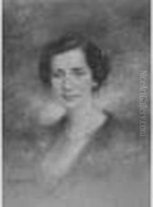 " Portrait De Femme Au Collier De Perles ". by Lucien Levy-Dhurmer