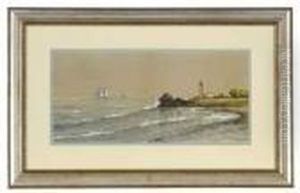 A Sailing Boat Passing A Lighthouse