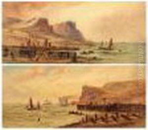 Coastal/harbour Scenes by Edmund Darch Lewis