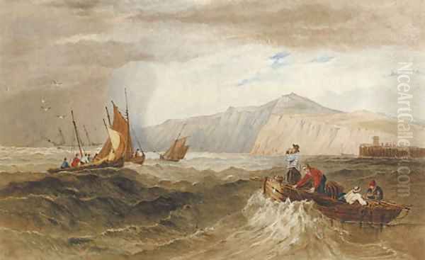 Fishing smacks off Dover - view 1