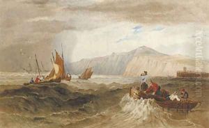 Fishing smacks off Dover by Samuel Prout