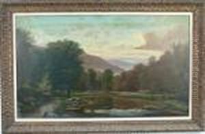 A Large Landscape With Central Stream And Pathway