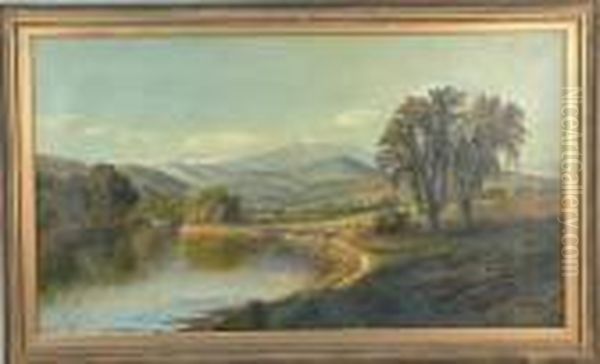 A Good Landscape With Water, Figures In A Hay Wagon - view 1