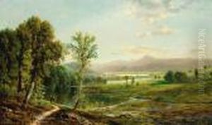 Figures Walking Along The River by Edmund Darch Lewis