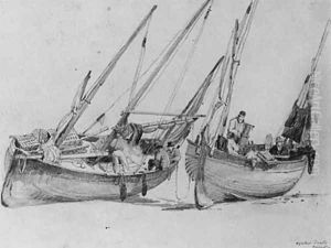 Oyster Boats, Dover by Samuel Prout