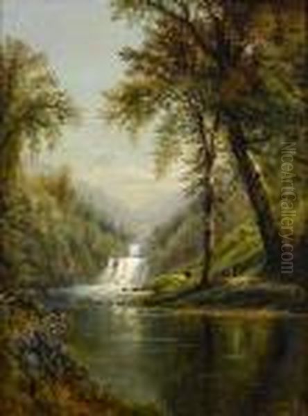 Waterfalls In A Landscape - view 1