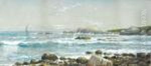 Sailboat Off The Rocky Shore by Edmund Darch Lewis