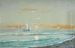 Sailboats At Sunset by Edmund Darch Lewis