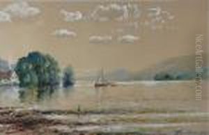 Sailing Along A River by Edmund Darch Lewis