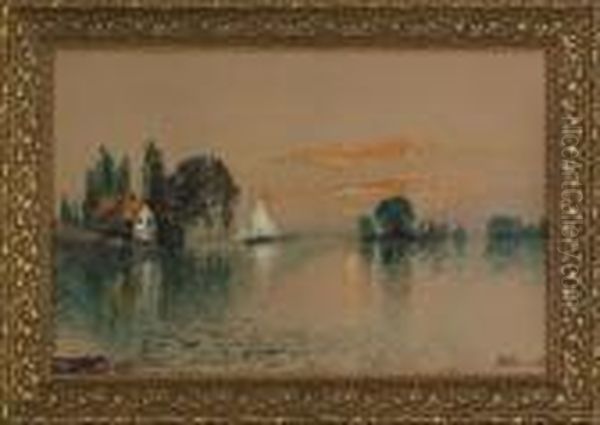 Coastal Scene With Sailboats - view 1