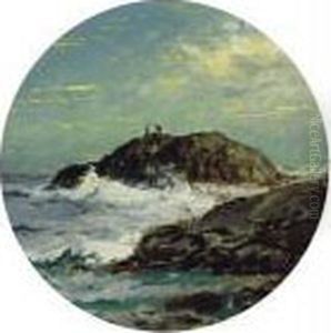 Fishing Off The Coast/ A Rocky Coast by Edmund Darch Lewis