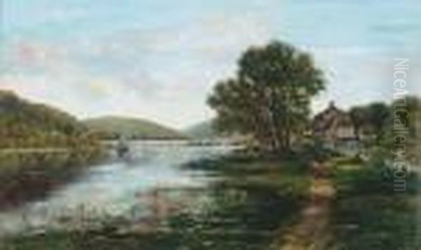 Sailing Boat By A Waterfall - view 1