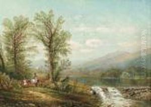 Ladies At Rest By A River by Edmund Darch Lewis