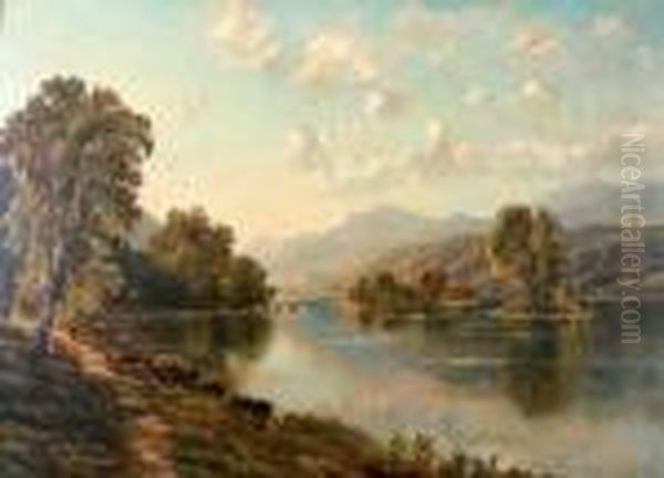 Figure On A Path By An Extensive River Landscape - view 1