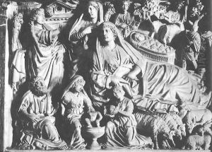 Annunciation, Birth of Jesus and Adoration of the Shepherds by Nicola Pisano
