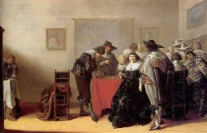 Elegant Company Gaming and Drinking 1632-34 by Anthonie Palamedesz