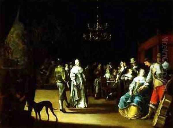 A merry company in an interior - view 1