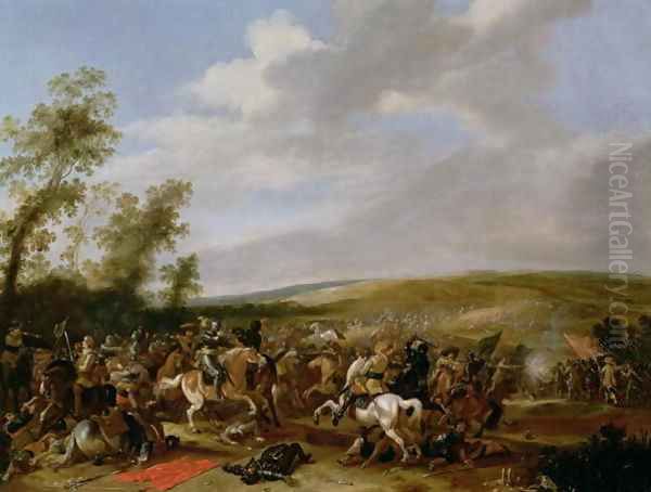 Battle Scene at Lutzen between King Gustavus Adolfus of Sweden against the Troops of Wallenstein 1632 - view 1